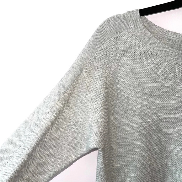 American Eagle Light Gray Waffle Knit Pullover Sweater Small Women’s - Picture 3 of 9
